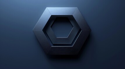Minimalist Geometry: A 3D vector illustration of a pentagon and hexagon overlapping