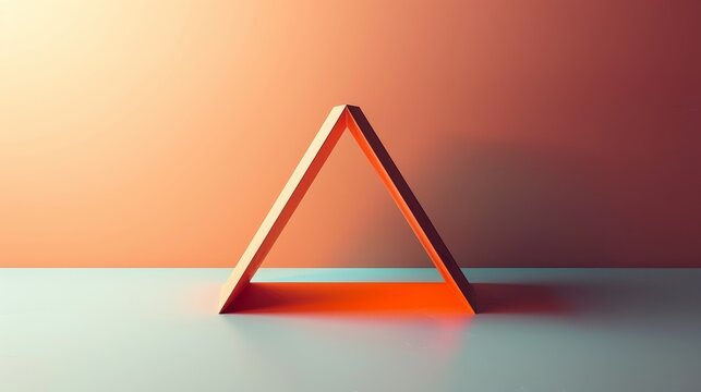 Minimalist Geometry: A 3D vector illustration of an equilateral triangle floating in space