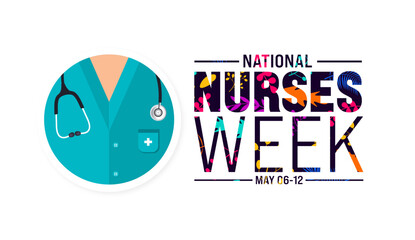 6th to 12th May is National nurses week background template. Medical and health care concept. Celebrated annually in United States. Thank you nurses or honour of the nurses and doctors background