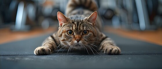 Motivated Feline Embracing Fitness Regimen. Concept Cats, Exercise, Motivation, Fitness, Health