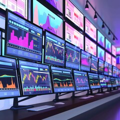 The trading floor went virtual with algorithms executing trades at lightning speed - obrazy, fototapety, plakaty