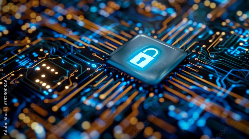 Poster secure computer chip with lock