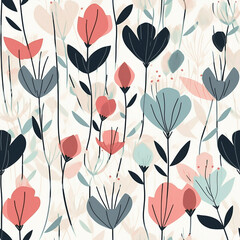 Floral pattern in watercolor style