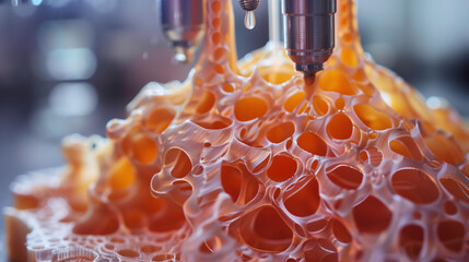 A close-up of bioprinted skin tissue for grafting view
 - obrazy, fototapety, plakaty