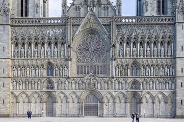 Nidaros Cathedral in Trondheim is Norway's most central church in virtue of being Olav the Saint's burial church. Construction work began year 1070, Trøndelag county, Norway  - 782302718