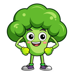 Fototapeta premium Smiling Broccoli: Joyful Mascot of Nutritious Greens