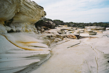 Sandstone cliffside on the ocean national park australia sydney 