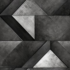 Trendy Silver and Black Abstract Geometric Background. Freshly Painted in Fashion Colors