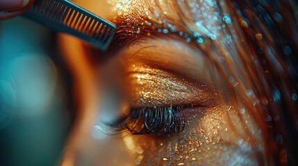 Close-up of a hair cut being styled in the salon highlights the attention to detail and expertis