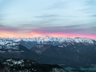 Alpine Pink Sunrise, Alps at first light