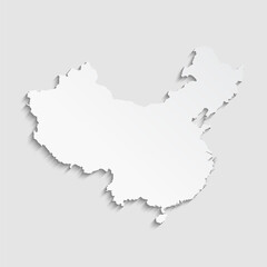 Vector map China, template Asia outline country