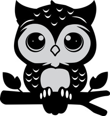 owl cute vector cartoon illustration design 
