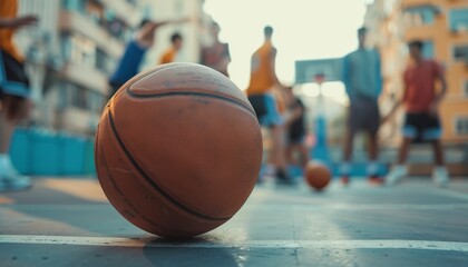 Basketball game s emphasis on the ball