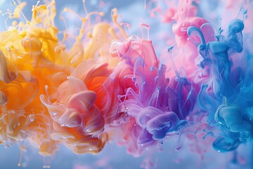 a close up of colorful ink in water
