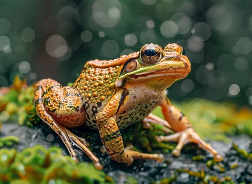 Close Up of a Frog on a Rock
