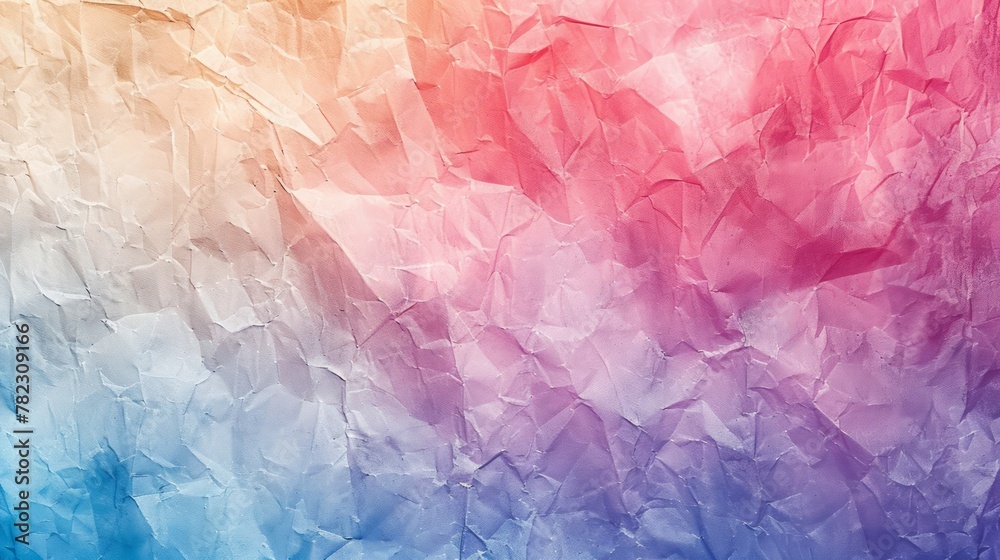 Poster a colorful paper with a rainbow background. the paper is crumpled and torn, giving it a rough and te