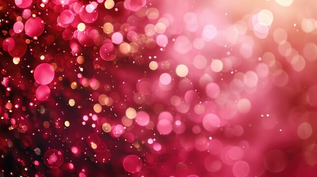 Festive Glittering Christmas Lights: A Blurred Abstract Pink Background Capturing the Holiday Spirit