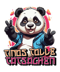 Panda Peace Victory Vibes Cool Cute Artwork