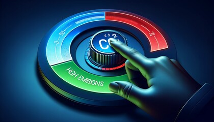 Hand adjusting CO2 emissions control dial