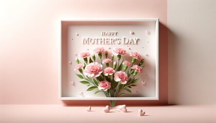 Classic Mother's Day Bouquet with Frame and Petal Decor