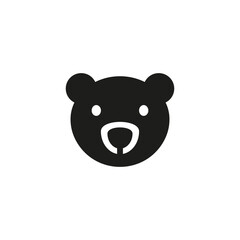 Bear head silhouette. Teddy bear face. Simple vector on white background.