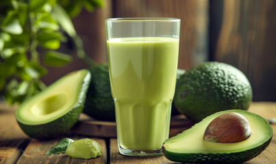 A glass of avocado juice 