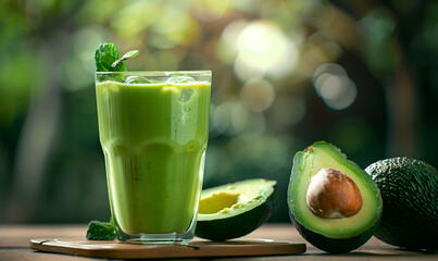 A glass of avocado juice 
