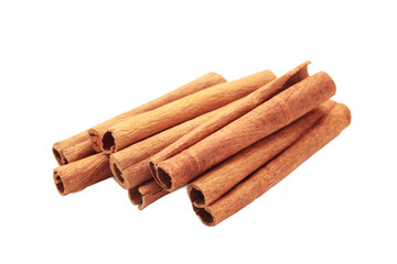 Cinnamon sticks isolated on white background