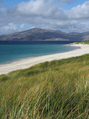 Hidden beach near Huisinish beach, a remote place on the west coast of Harris in the Outer...