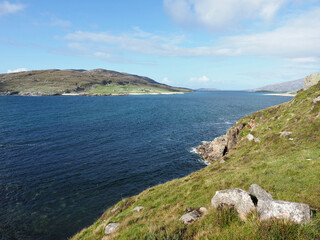 Hidden beach near Huisinish beach, a remote place on the west coast of Harris in the Outer Hebrides. Scotland