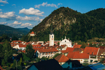 Alpine Town Kamnik Old Town. Europe, Slovenia - obrazy, fototapety, plakaty