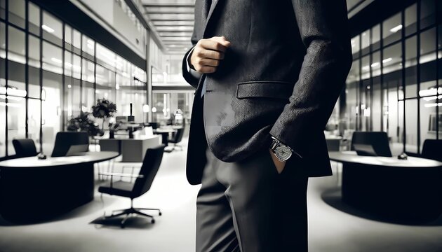 businessman with his hand in his trouser pocket depicting confidence and professionalism Concept of corporate lifestyl
