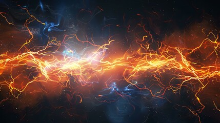 Abstract background of glowing orange and blue plasma. The image is suitable for use as a background for various purposes.