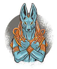 Ethereal Anubis Guarding Souls Artistic Imagery