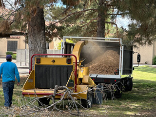 Wood Chipper in action