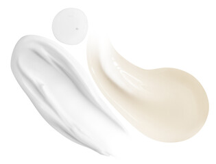 Set of cream smears on empty background