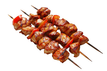 Assorted Skewered Meat on White Surface