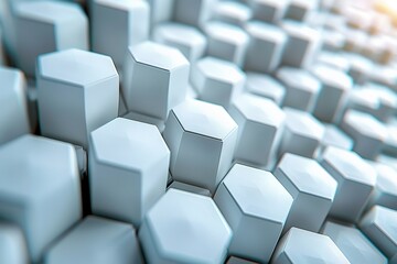 Abstract white hexagon background