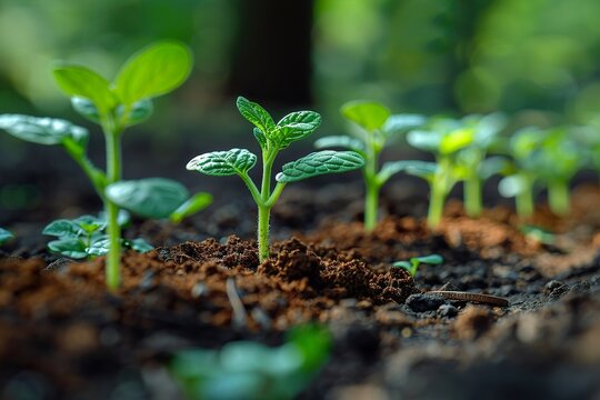 Growing Investments: A Vibrant Image of Plants Sprouting from Coins in Soil, Symbolizing Financial Growth
