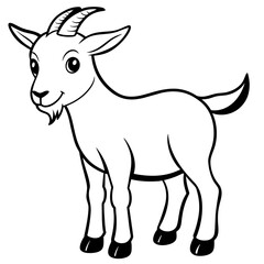 goat cartoon isolated on white