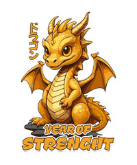 Cute Dragon Year of Strength Illustrated Design
