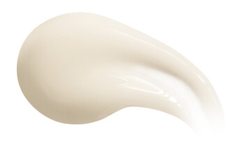 Smear of beautiful yellow cream on an empty background. isolated
