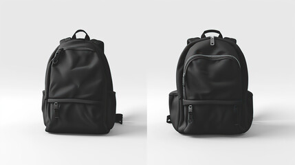 black backpack isolated on white background generative ai