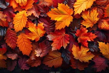 Naklejka na ściany i meble Leaf fall leaves seamless background. Autumn concept. Vector illustration