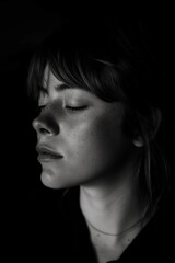 black and white portrait of a person