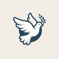 Elegant Peace Dove Logo with Olive Branch for Humanitarian and Unity Brands