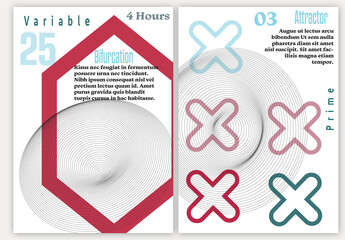 A4 Flyer 3D Geometric Wireframe Shape Simple Layout Science Event