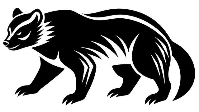 North American  wolverine vector illustration