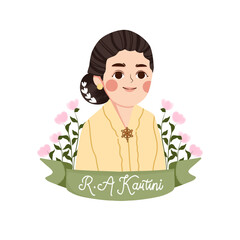 illustration of the Indonesian hero RA Kartini