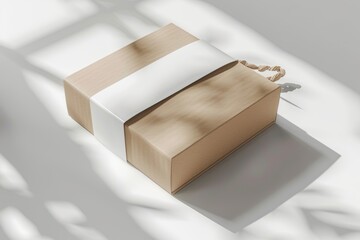 White and brown box on table